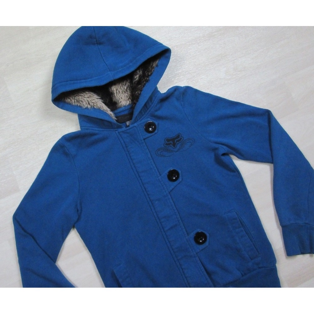 Vintage Y2K Fox Riders Fur Lined Hoodie Womens Size (M) Motocross Punk Skater - Picture 4 of 16